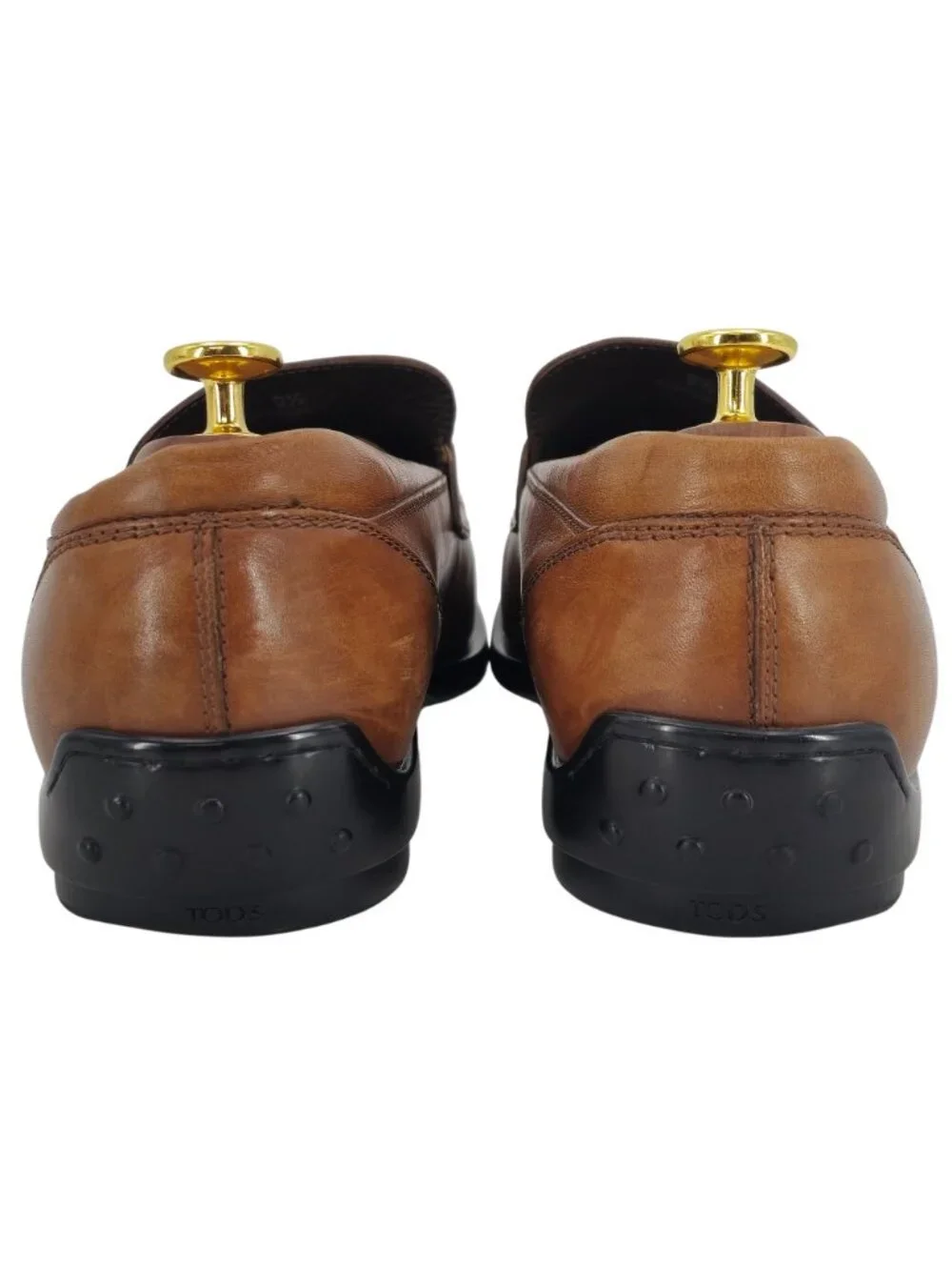 Tods Italy Mens Size 9.5 Light Brown Leather Dress Casual Shoes Penny Loafers - Picture 9 of 11